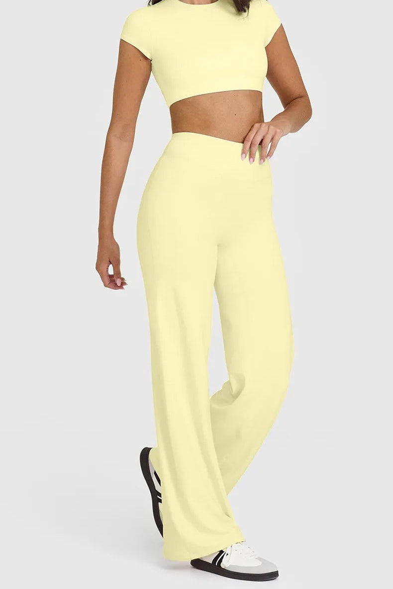 SoftMotion™ Straight Leg Bottoms - Pastel Yellow