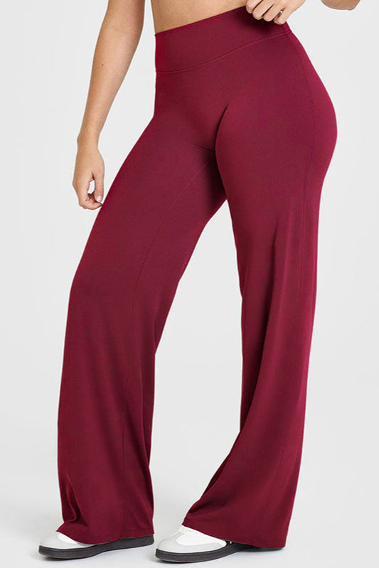 SoftMotion™ Straight Leg Bottoms - Wine Red