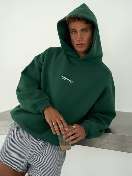 Prest Hoodie - Olive Green