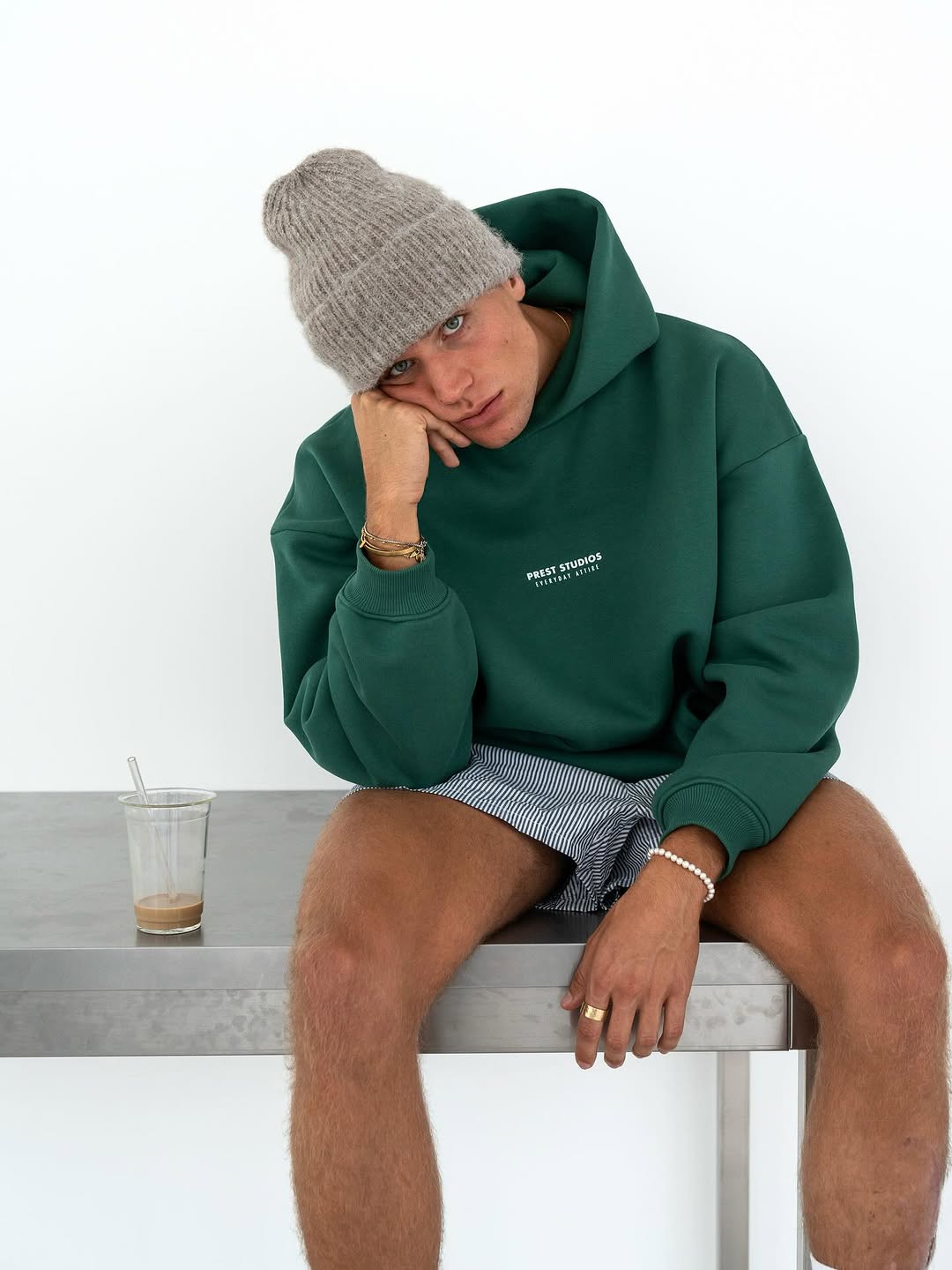 Prest Hoodie - Olive Green