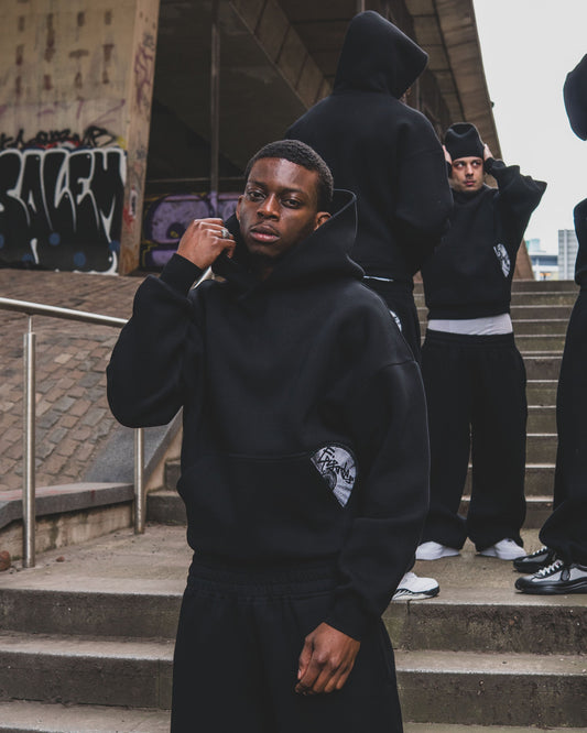 Disc Hoodie Black [630GSM]