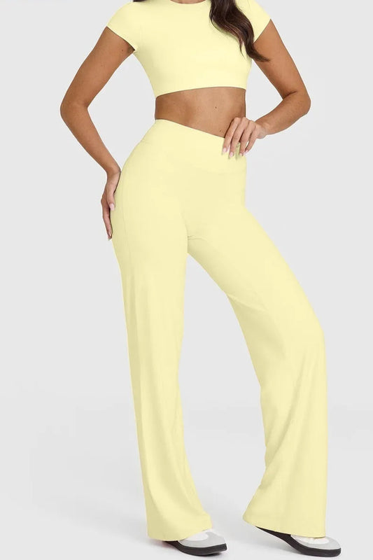 SoftMotion™ Straight Leg Bottoms - Pastel Yellow